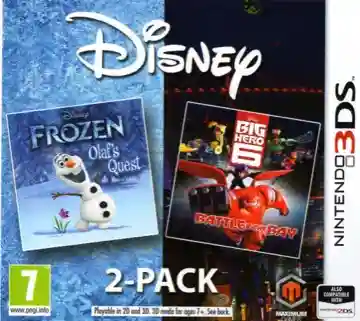Disney 2 - Pack - Frozen - Olafs Quest   Big Hero 6 - Battle in the Bay (USA)-Nintendo 3DS